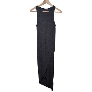 Lush Bodycon Dress NWT Sleeveless Asymmetrical Maxi Dress Small Charcoal Gray